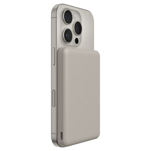 벨킨 부스트차지 초슬림 마그네틱 무선 충전 보조배터리 5000mAh C타입, 샌드, BPD010fqSA