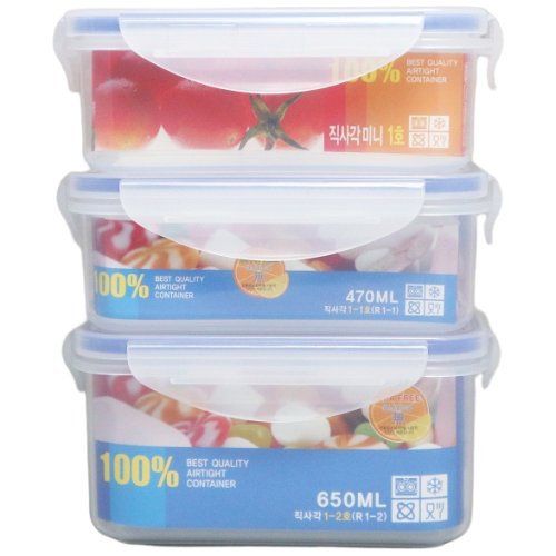 투명한 업소 가정 주방용 사각 음식보관 플라스틱 밀폐용기 반찬 잡곡통 소, 1개, 미래 직사각1-2